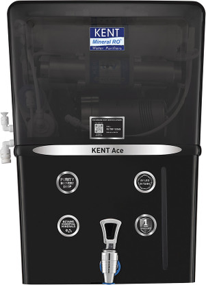 KENT ACE - B 8 L RO + UV + UF + TDS Water Purifier Suitable for all - Borewell, Tanker, Municipality Water (Black)