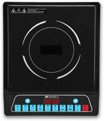 Sansui 1400 W Induction Cooktop Push Button (Black, SmartChef Plus)
