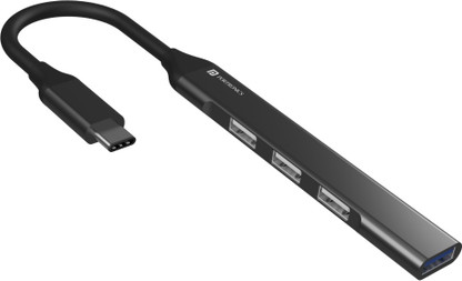 Portronics MPORT 31C Type C to 4 USB-A Ports POR-1485 USB Hub (Grey)