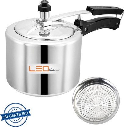 Leo Natura by LEO NATURA Inner Lid 3 L Inner Lid Induction Bottom Pressure Cooker (Aluminium)