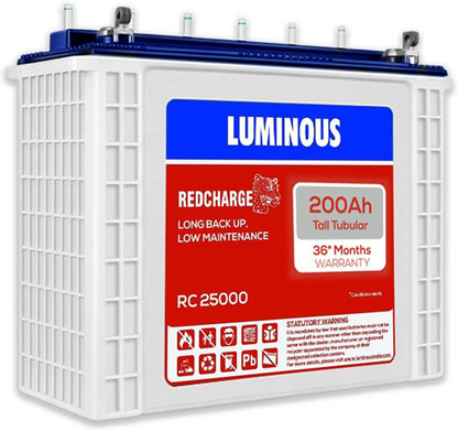 LUMINOUS Red charge RC25000 long Backup Tubular Inverter Battery (200Ah)