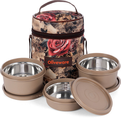 Oliveware Lunch Box 3 Containers Lunch Box (1200 ml)