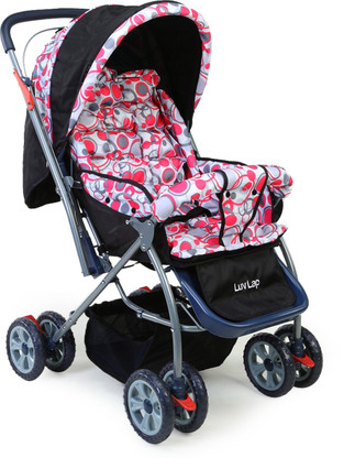 LuvLap Starshine Stroller/Pram, Easy Fold for Newborn Baby/Kids, 0-3 Years, Stroller (3, Red)