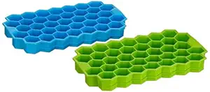 Clazkit Flexible Silicone Honeycomb 37 Cavity Ice Cube Tray for Whiskey