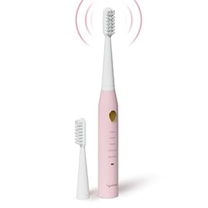 Lifelong Rechargeable Toothbrush for Adults - Smart Brush with 5 Cleaning Modes & Smart Auto Shut-Off - Waterproof Electronic Toothbrush - 2 Electric Heads, 500mAh Long-Lasting Battery (Pink, LLDC135)