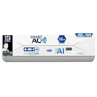 Carrier 1.5 Ton 5 Star Wi-Fi Smart AC