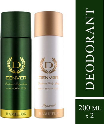 DENVER Hamilton & Imperial Combo Deodorant Spray - For Men (400 ml, Pack of 2)