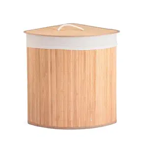 Lifelong Bamboo Laundry Basket for Clothes Storage with Rope Handles & Lid
