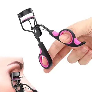 GLUN Professional Eyelash Curler, Rubber Gripped Stainless Steel Wide Angle Lash Curler