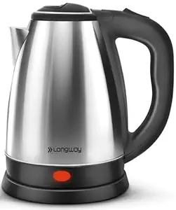 Longway Kestro 2 Liter Electric Kettle with Stainless Steel Body for Water Boiling, Tea/Coffee, Noodles And Soups (Black & Silver, 1500 Watt)
