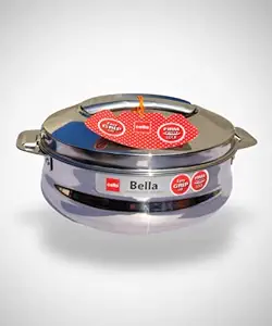 CELLO Bella Stainless Steel Double Walled Casserole, Insulated, 1500ml, 1 Unit, Silver