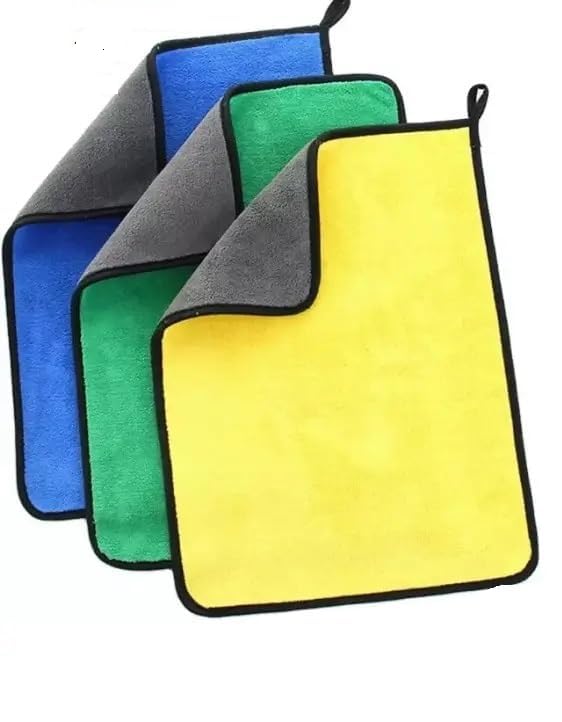 Bindian Multipurpose Microfibre Cleaning Cloth, 40cm x 30cm, 500 GSM, Dual-Sided with Reinforced Edges