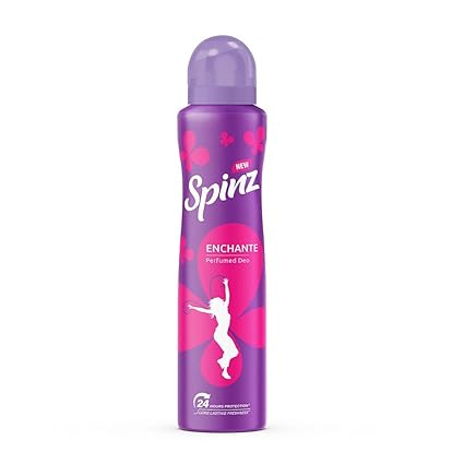 Spinz Enchante Perfumed Deo for Women, with International Fragrances for Long Lasting Freshness and 24 Hours Protection from Odour causing Bacteria, 200ml