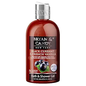 Bryan & Candy Shower Gel with Aloe Vera. Gentle, Moisturizing Body Wash for Soft, Supple Skin (Black Currant Shower Gel, 300ml)