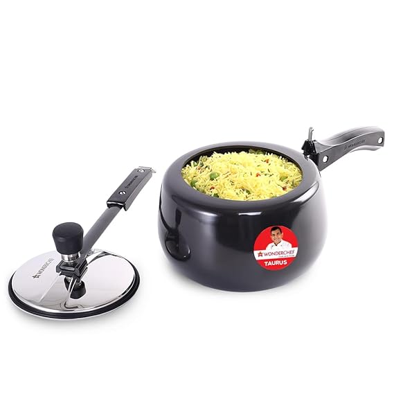 Wonderchef Taurus Hard Anodized Inner Lid Pressure cooker, 5 year warranty
