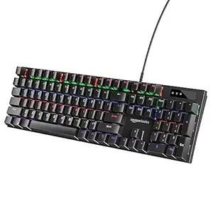 Amazon Basics Wired Gaming Mechanical Keyboard with Outemu Blue Switches | Anti-ghosting