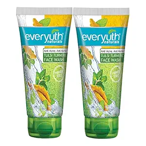 Everyuth Naturals Anti Acne, Anti Marks Tulsi Turmeric Face Wash|Gentle Exfoliation & Blemish Control
