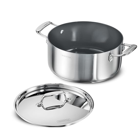 Tramontina Fusao Healthy Triply Ceramic 24cm/4.8L Casserole EX+ with SS 304 Lid