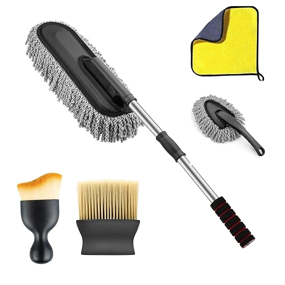 ORJILO 5 PCS Microfiber Car Duster Kit for Car & Motorcycle