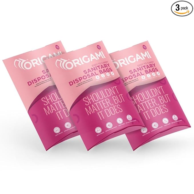 Origami Leakproof Sanitary Disposal Bags Pack of 3