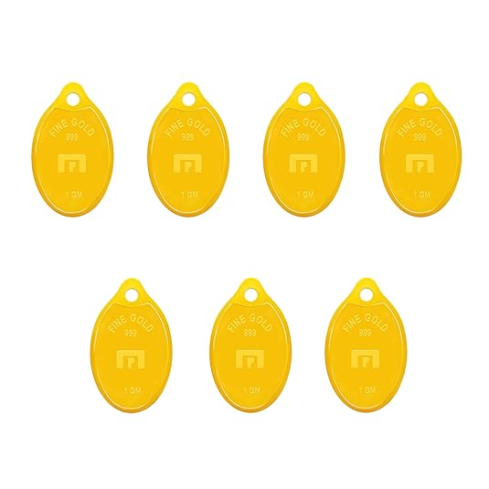 Muthoot PAPPACHAN Swarnavarsham 24K (999) Combo Gold Oval Lakshmi Pendant 7 Gram (1gm each x 7 Pcs)