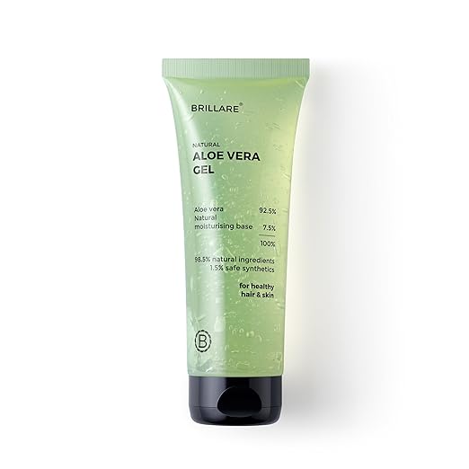 Brillare Natural Aloe Vera Gel - Ultimate Moisturiser for Face, Hair & Skin