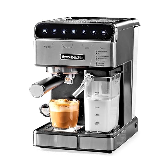 Wonderchef Regenta Automatic Coffee Maker, 20-bar | Make Espressos & Lattes