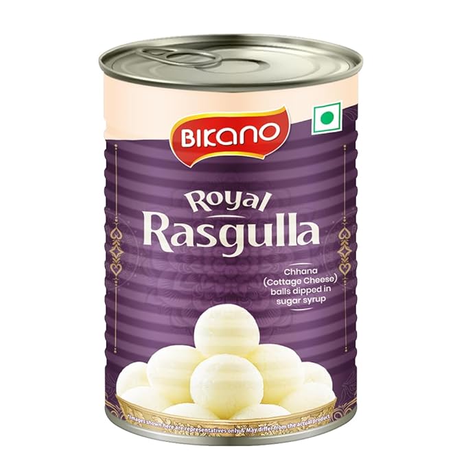 Bikano Royal Rasgulla | Soft & Spongy Sweet | Made with Premium Ingredients | Traditional Indian Dessert 500g