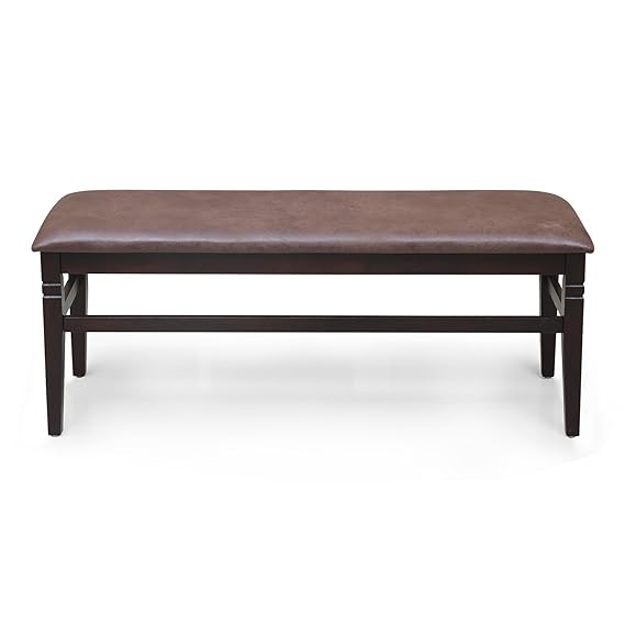 Nilkamal Fern 2 Seater Solid Wood Dining Bench in Erin Brown Finish @home