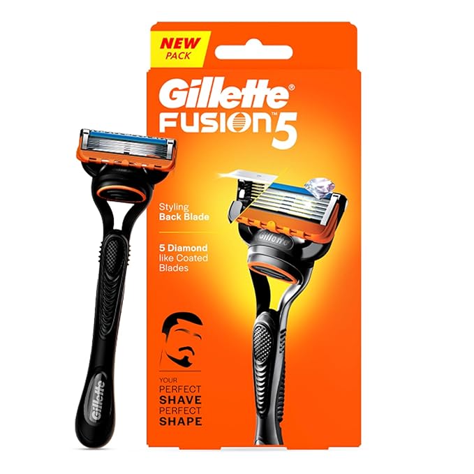 Gillette Fusion Manual Razor for Men with styling back blade for Perfect Shave and Perfect Beard Shape