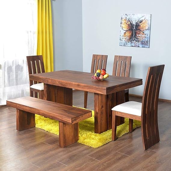 @home By Nilkamal Delmonte Six Seater Dining Table Set (Brown)