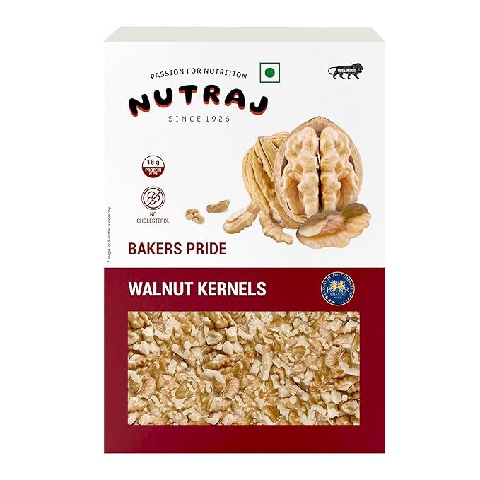 Nutraj Broken Walnut Kernels 250g (6-8 pieces) | Akhrot Giri | Bakers Pride