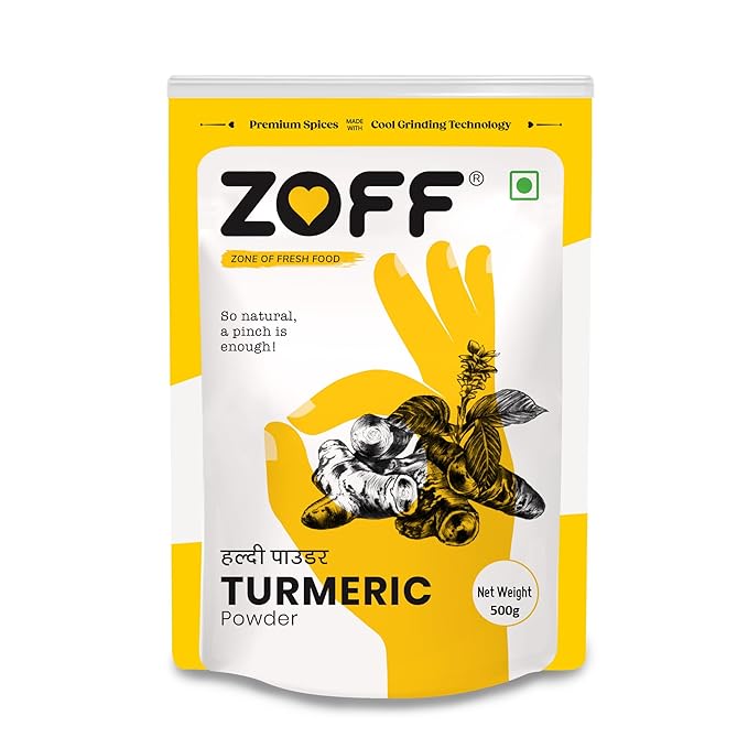 Zoff Turmeric Powder - Haldi Powder - Rich in Curcumin, Antioxidant & Anti-inflammatory Benefits - Net Weight 500 g