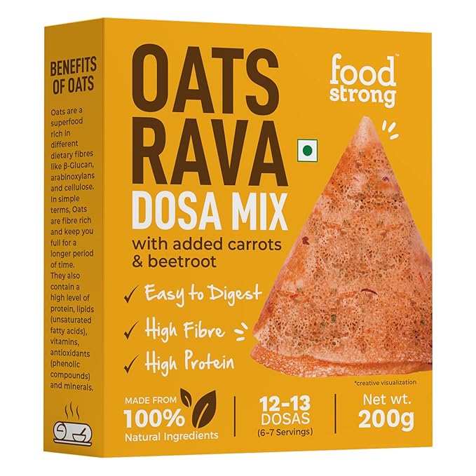 Foodstrong Oats Rava Dosa Mix, High Fibre & Protein, Easy to Digest