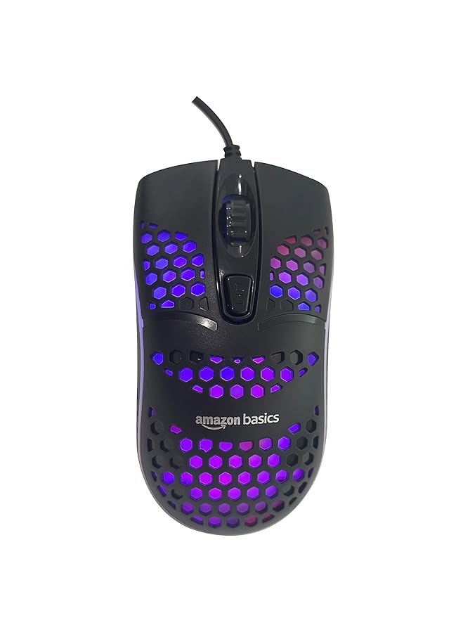 Amazon Basics Wired Gaming Mouse with Rainbow Backlight & 3600 DPI