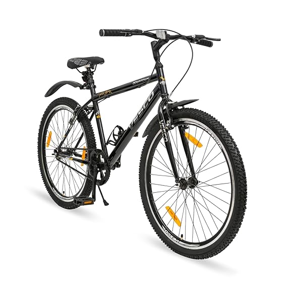 VESCO Downtown 26 T Cycle for Men with Rigid Fork/Single Speed Hybrid Bicycle | Frame 19 Inch | Ideal for 13+ Years Boys and Adult (Black)