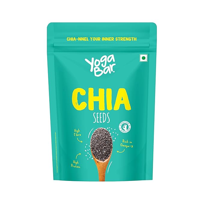 Yogabar Chia Seeds - Calcium, Iron & Zinc - Diet Food Healthy Snacks 500g