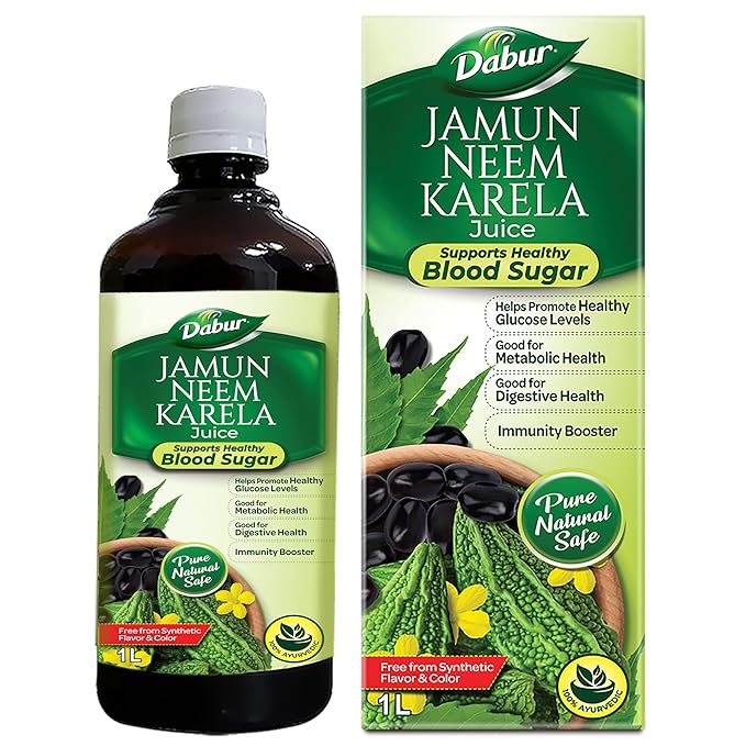 Dabur Jamun Neem Karela Juice - 1L Helps Control Blood Sugar