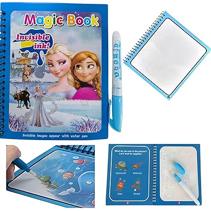 Graphene Magic Water Coloring Book, Educational Fun & Bonding Time for Kids, Reusable, Mess-Free Art with Quick Dry Technology, Promote Fine Motor & Drawing Skills, Ideal Travel Toy