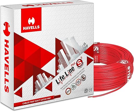 Havells Life Line Plus S3 1 sq mm PVC HRFR Cable (Red)