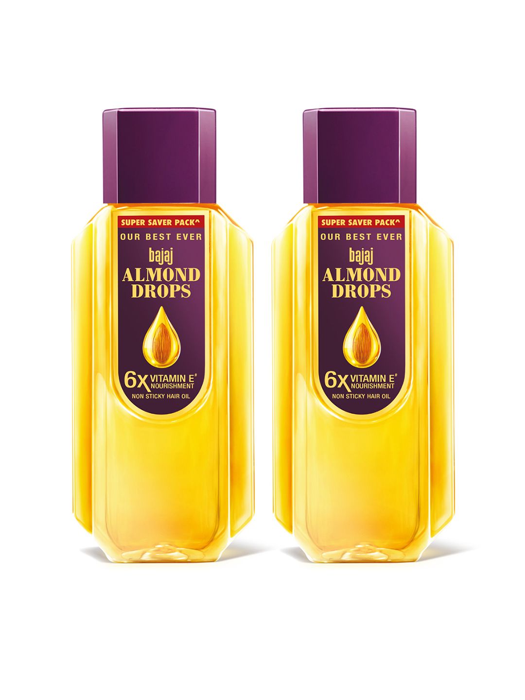 Set of 2 Almond Drops 6X Vitamin E Non-Sticky Hair Oil - 625ml Each