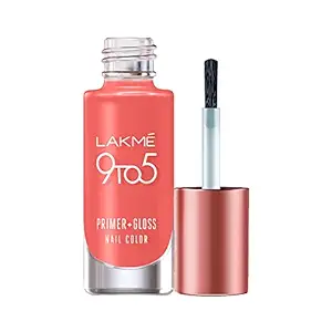 LAKM 9 To 5 Primer + Glossy Finish Nail Colour|| Mauvemacaroon|| 6Ml