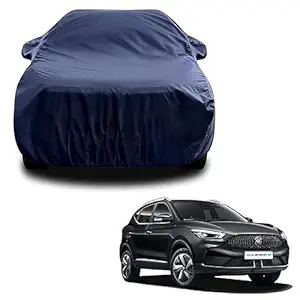 Sulfar 100% Water Resistant Car Body Cover Compatible with Mirror for MG ZS EV (Triple Stitched, Full Bottom Elastic, Navy Blue)