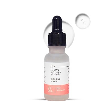 Deconstruct Clearing Serum: 5% Niacinamide Face Serum For Acne & Dark Spots With 2% Alpha Arbutin | Reduces Pigmentation | For Clear, Blemish-Free, Bright Skin | For Women And Men |20 Ml