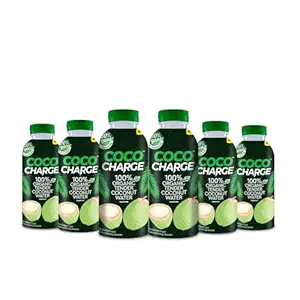 Cococharge Organic Tender Coconut Water Refreshing & Hydrating Drink, 200ml (Pack of 6)
