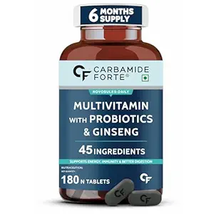 Carbamide Forte Multivitamin Tablet For Men | Multivitamin for Men with Ginseng | Multivitamin With Probiotics For Immunity & Energy | Multivitamin with Zinc- 180 Veg Tablets