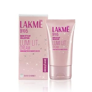 LAKM Lumi Lit Cream - Face Cream With Moisturizer + Highlighter, Enriched With Niacinamide & Hyaluronic Acid - Silver, 30G