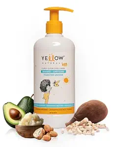 Yellow Naturals Kids Shampoo for 4 to 12yrs | 275 ml | Organic Shampoo & Kids Conditioner, Sulphate & Paraben Free, Curly Q for Curly Hair (Toasted Vanilla)