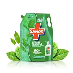 Savlon Herbal Sensitive Germ Protection Liquid Handwash Refill Pouch, 1.35L or above
