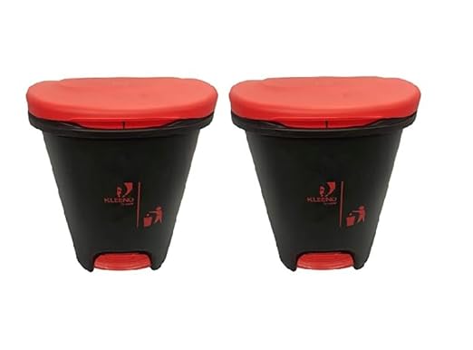 Cello Plastic Step-On Pedal Garbage Dustbin (50 L, red/red)
